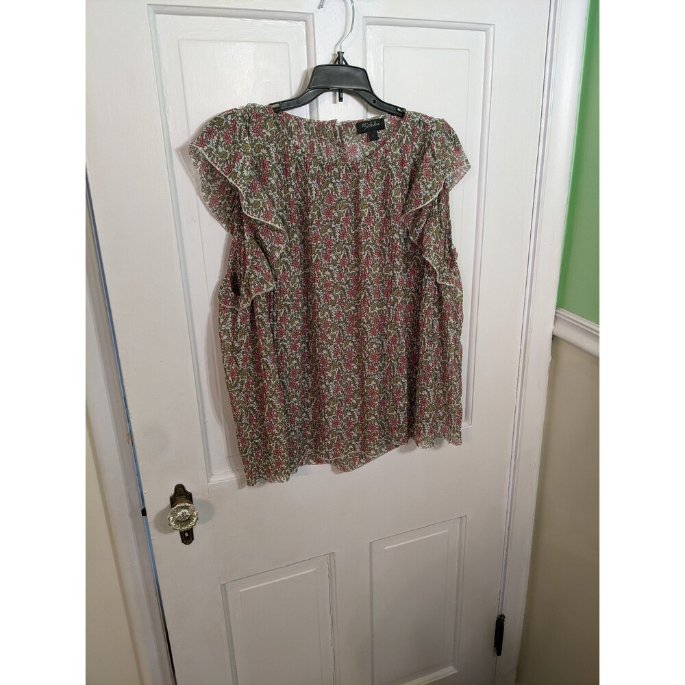 RD & Koko Sheer Blouse with Ruffle Sleeves Size L
